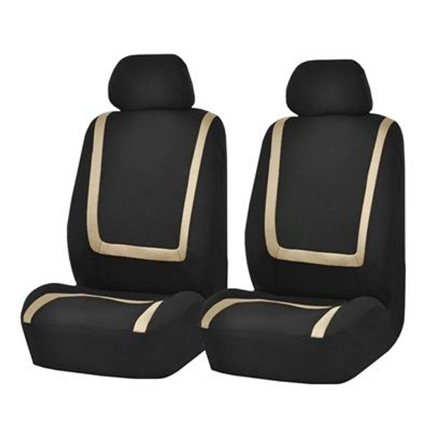 Universal Car Seat Cover Polyester Fabric Automobile Seat Covers Car Seat Cover Vehicle Seat Protector Interior Accessories 4pcs Set Beige