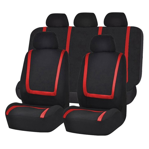 Universal Car Seat Cover Polyester Fabric Automobile Seat Covers Car Seat Cover Vehicle Seat Protector Interior Accessories 4pcs Set Beige