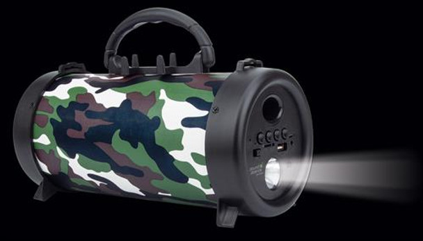 Manhattan Sound Science Bluetooth Speaker with Handle - Camouflage Design