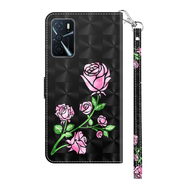 OPPO A16 / A16s / A54s 3D Painted Leather Phone Case(Rose)