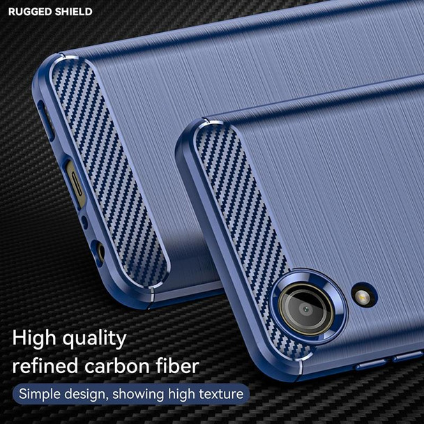 Samsung Galaxy A03 Core Brushed Texture Carbon Fiber TPU Phone Case(Blue)