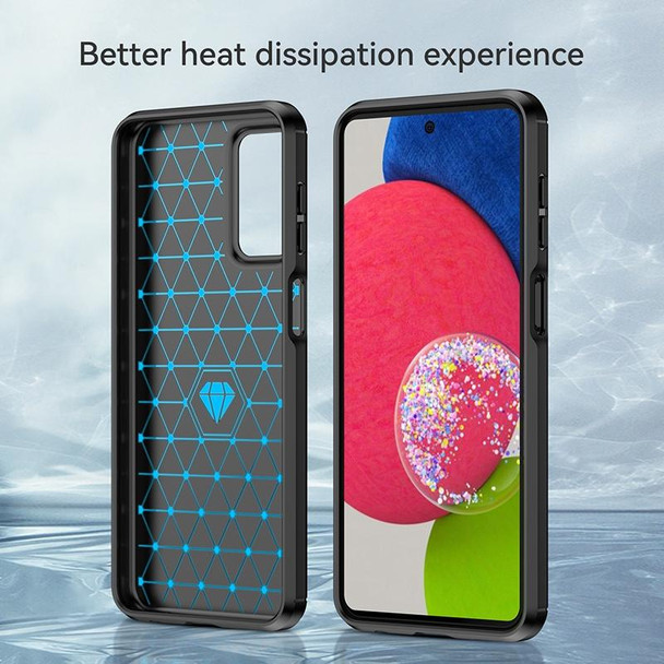 Samsung Galaxy M23 Brushed Texture Carbon Fiber TPU Phone Case(Black)
