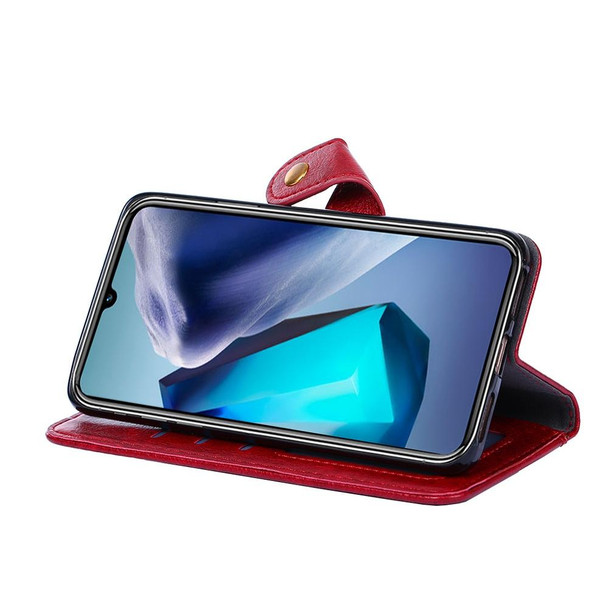 Realme GT2 Explorer Master Zipper Bag Leather Phone Case(Red)
