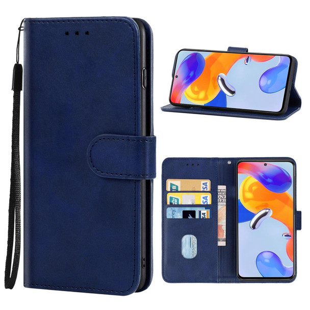 Xiaomi Redmi Note 11 Pro 5G Leather Phone Case(Blue)