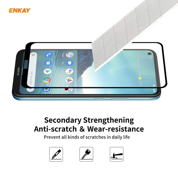 Nokia 3.4 ENKAY Hat-Prince Full Glue 0.26mm 9H 2.5D Tempered Glass Full Coverage Film