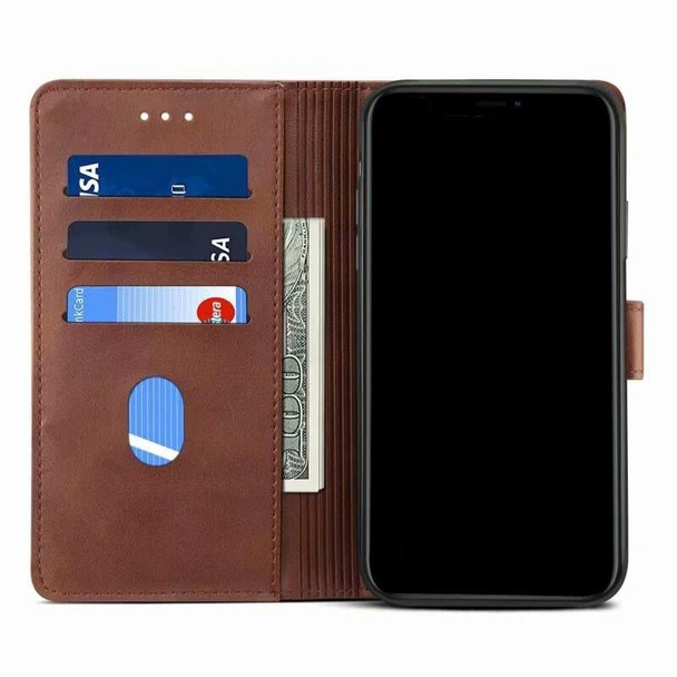 Samsung Galaxy A21s GUSSIM Business Style Horizontal Flip Leather Case with Holder & Card Slots & Wallet(Brown)