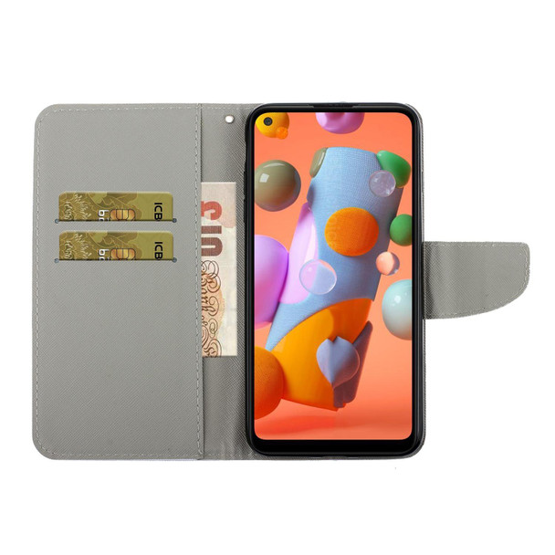 Samsung Galaxy A10s Coloured Drawing Pattern Horizontal Flip PU Leather Case with Holder & Card Slots & Wallet & Lanyard(Eye Shadow)