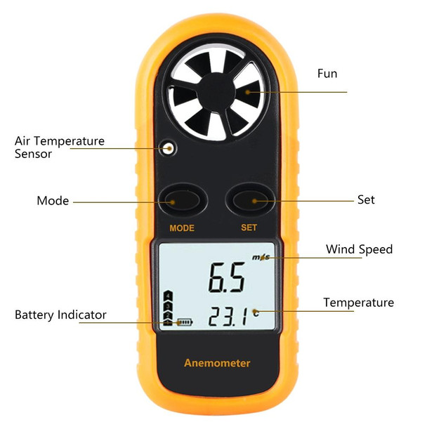 GM816 Handheld Digital Anemometer Wind Speed Meter