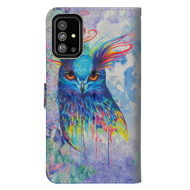 Samsung Galaxy A71 3D Painting Pattern Horizontal Flip TPU + PU Leather Case with Holder & Card Slots & Wallet(Watercolor Owl)