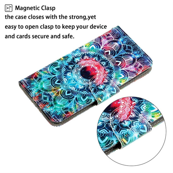 Samsung Galaxy A21s 3D Colored Drawing Horizontal Flip PU Leather Case with Holder & Card Slots & Wallet(Mandala)