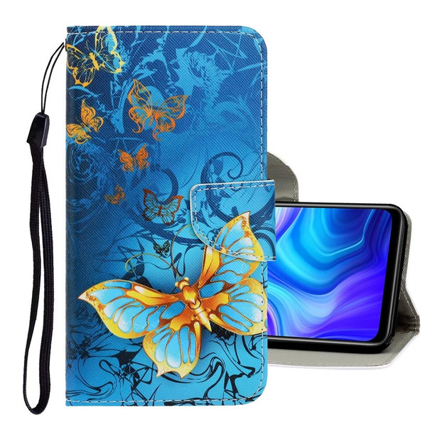 Samsung Galaxy A21s 3D Colored Drawing Horizontal Flip PU Leather Case with Holder & Card Slots & Wallet(Jade Butterfly)