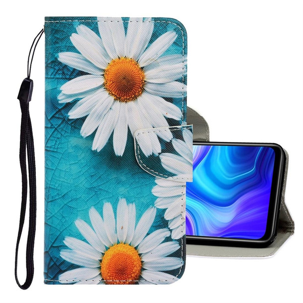 Samsung Galaxy A21s 3D Colored Drawing Horizontal Flip PU Leather Case with Holder & Card Slots & Wallet(Chrysanthemum)