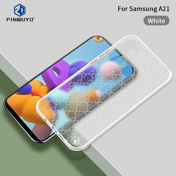 Samsung Galaxy A21 PINWUYO Series 2nd Generation PC + TPU Anti-drop All-inclusive Protective Shell Matte Back Cover(White)