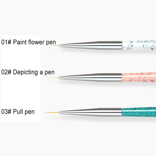 3PCS Nail Drawing Pen Dotting Tools Drawing Pen Carved Tool Nail Art Accessories Brushes Nail Pencil Set