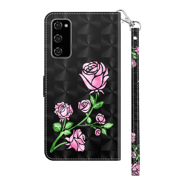 Samsung Galaxy S20 FE 3D Painted Leather Phone Case(Rose)