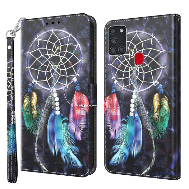 Samsung Galaxy A21s 3D Painted Leather Phone Case(Colorful Dreamcatcher)