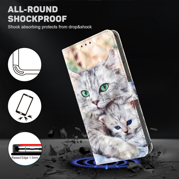 3D Painted Leatherette Phone Case - iPhone 13 Pro Max(Two Loving Cats)