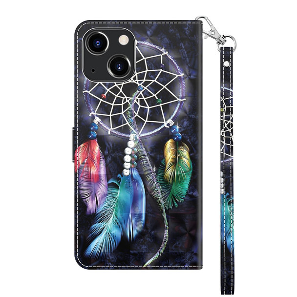 3D Painted Leatherette Phone Case - iPhone 14(Colorful Dreamcatcher)