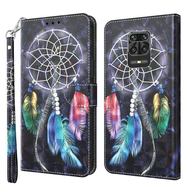 Xiaomi Redmi Note 9 Pro / Note 9 Pro Max 3D Painted Leather Phone Case(Colorful Dreamcatcher)