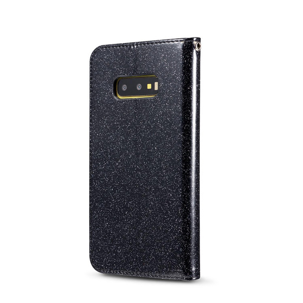 Samsung Galaxy S10e Glitter Powder Love Leather Phone Case(Black)