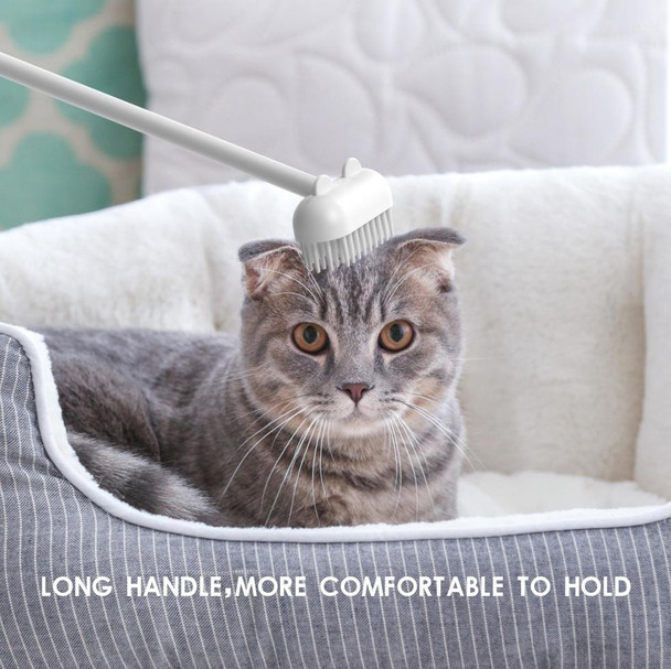 Pet Cat and Dog Supplies Long Handle Comb With Base(White)