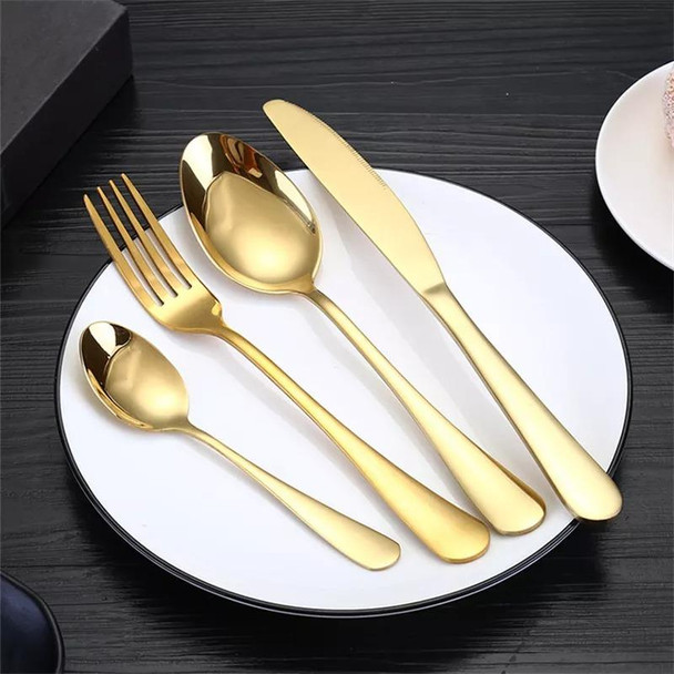 24 Piece Golden Cutlery Set