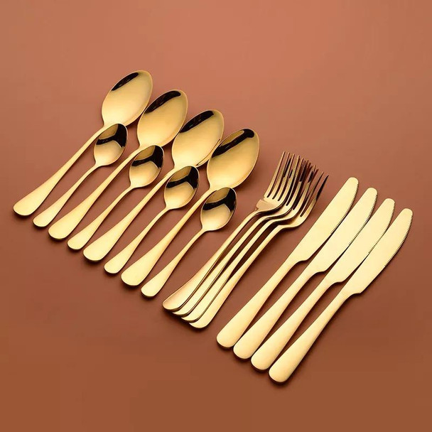 24 Piece Golden Cutlery Set