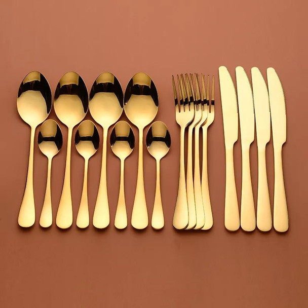 24 Piece Golden Cutlery Set