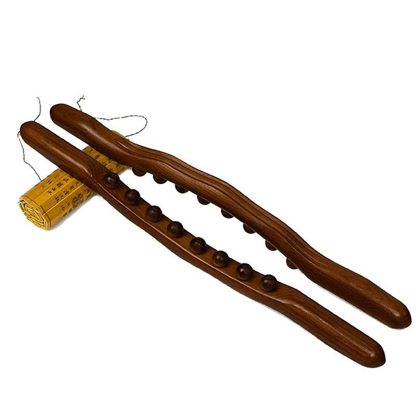 Eight-bead Beech Wood Carbonized Massage Stick Rolling Tendon Scraping Stick 53cm