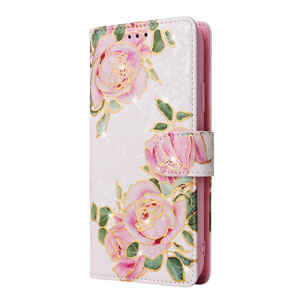 Bronzing Painting RFID Leatherette Case - iPhone 13 mini(Rose Flower)