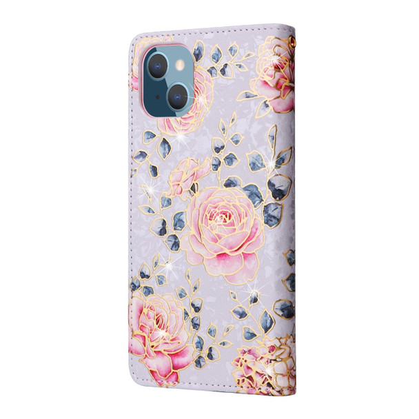 Bronzing Painting RFID Leatherette Case - iPhone 14 Max(Pastoral Rose)