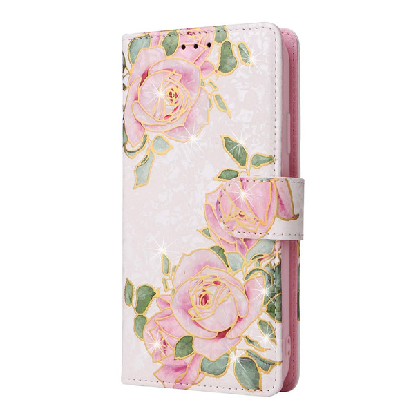 Bronzing Painting RFID Leatherette Case - iPhone X / XS(Rose Flower)