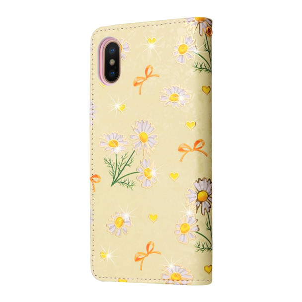 Bronzing Painting RFID Leatherette Case - iPhone X / XS(Yellow Daisy)