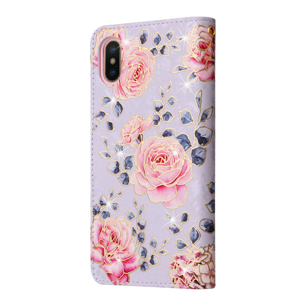 Bronzing Painting RFID Leatherette Case - iPhone X / XS(Pastoral Rose)