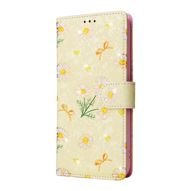 Bronzing Painting RFID Leatherette Case - iPhone 12 Pro Max(Yellow Daisy)