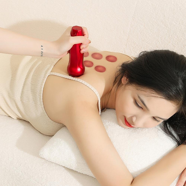 Electric Cupping Device Vacuum Scraping Instrument Charging Meridian Massage Device(Red)