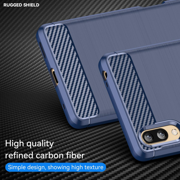 Sony Xperia L3 Brushed Texture Carbon Fiber TPU Phone Case(Blue)