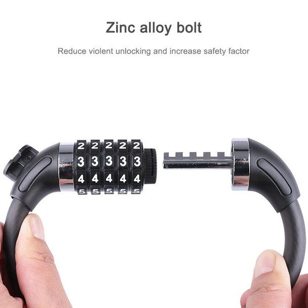 WHEEL UP Bicycle Lock Anti-theft Mountain Bike Password Lock Steel Cable Lock Bicycle Riding Accessories Universal, Style:Password type(1.8 meters)