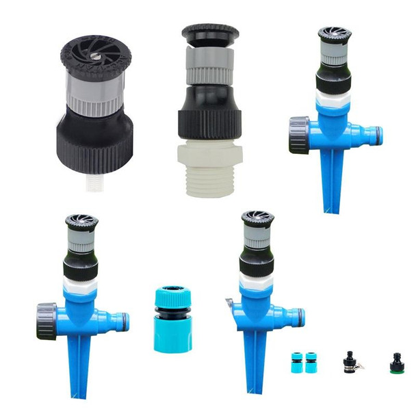 2 Sets 4 Points Adjustable Scattering Sprinkler (Sprinkler + Ground Plug +  Joint Set)