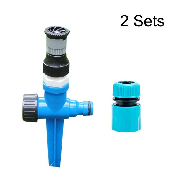 2 Sets 4 Points Adjustable Scattering Sprinkler (Sprinkler + Ground Plug + Quick Connect)