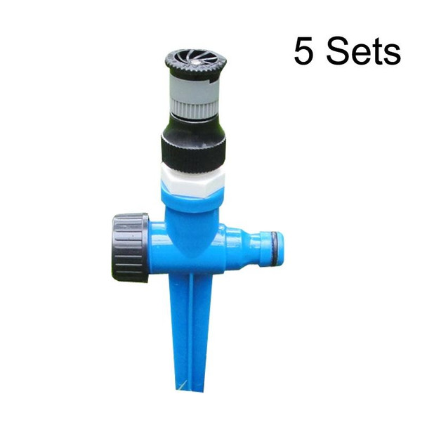 5 Sets 4 Points Adjustable Scattering Sprinkler (Sprinkler + Ground Plug)