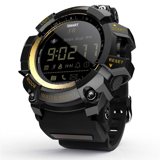 Lokmat MK16 LCD Screen 50m Waterproof Smart Watch, Support Information Reminder / Remote Camera / Walking Motion Monitor(Gold)