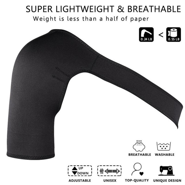 Breathable Adjustable Shoulder Support Brace Unisex Sport Compression Brace Strap Wrap Shoulder Belt, Size:Left Shoulder