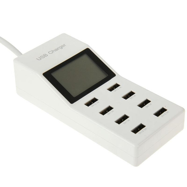 CDA6 5V (2.1A + 2.1A + 1A + 1A + 1A + 1A + 0.5A + 0.5A ) 8 USB Ports Superfast Charging USB Charger with Display Screen