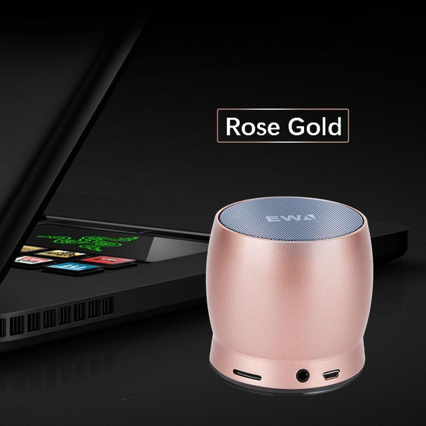 EWA A150 Portable Mini Bluetooth Speaker Wireless Hifi Stereo Strong Bass Music Boom Box Metal Subwoofer, Support Micro SD Card & 3.5mm AUX(Rose Gold)