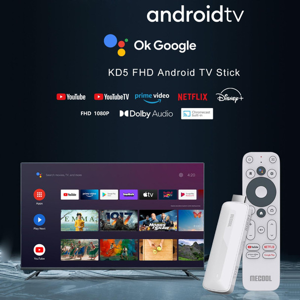 MECOOL KD5 Android 11.0 TV Dongle TV Stick, Support Google Assistant, US Plug