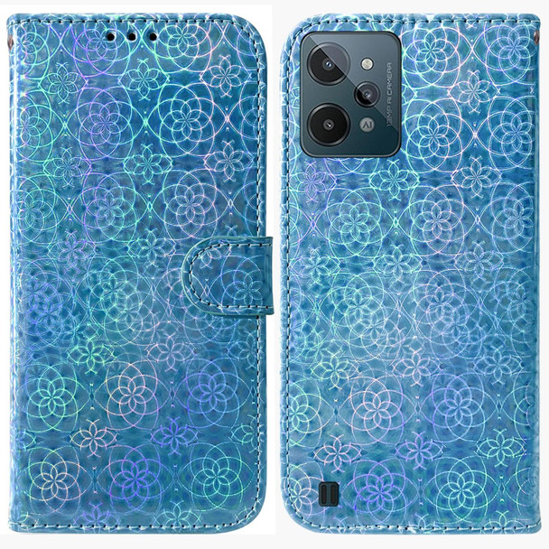 OPPO Realme C31 Colorful Magnetic Buckle Leather Phone Case(Blue)