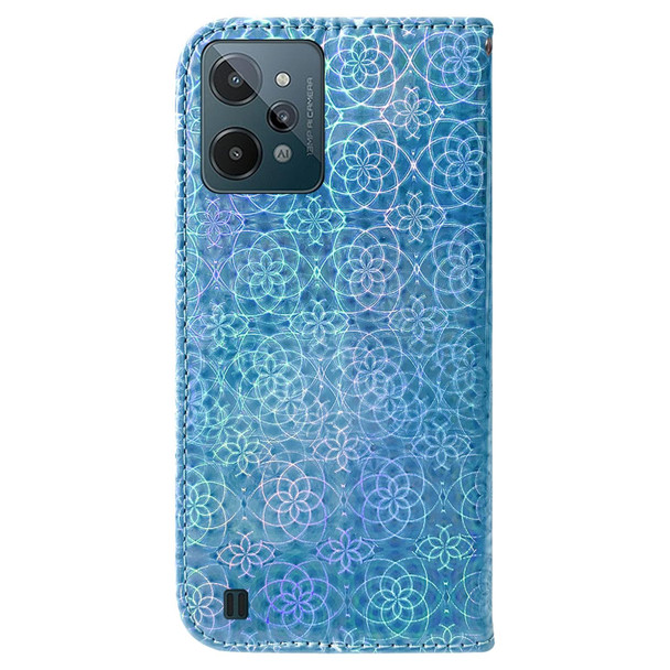 OPPO Realme C31 Colorful Magnetic Buckle Leather Phone Case(Blue)