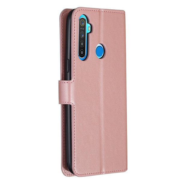 OPPO Realme 5 Classic Calf Texture Horizontal Flip PU Leather Case, with Holder & Card Slots & Wallet(Rose Gold)