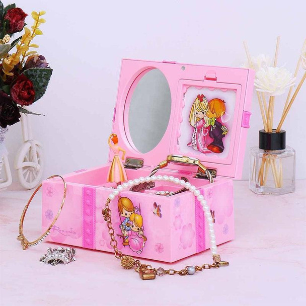 Girly Heart Dancing Girl Jewelry Storage Music Box, Style:Swing(Pink)